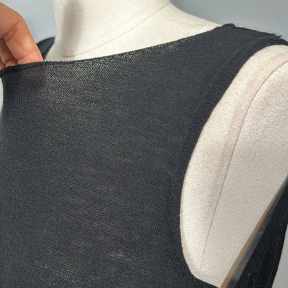 Eileen Fisher Black Italian Wool Yarn Sleeveless Midi Crew Neck Dress size M - Picture 10 of 15